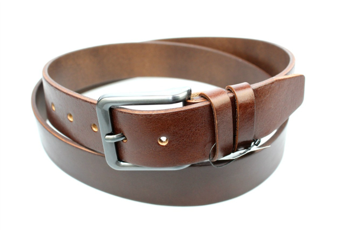 Pasek Skórzany Męski PAS-MAX (PL) JASNY BRĄZ Gładki 40 mm Skóra Licowa